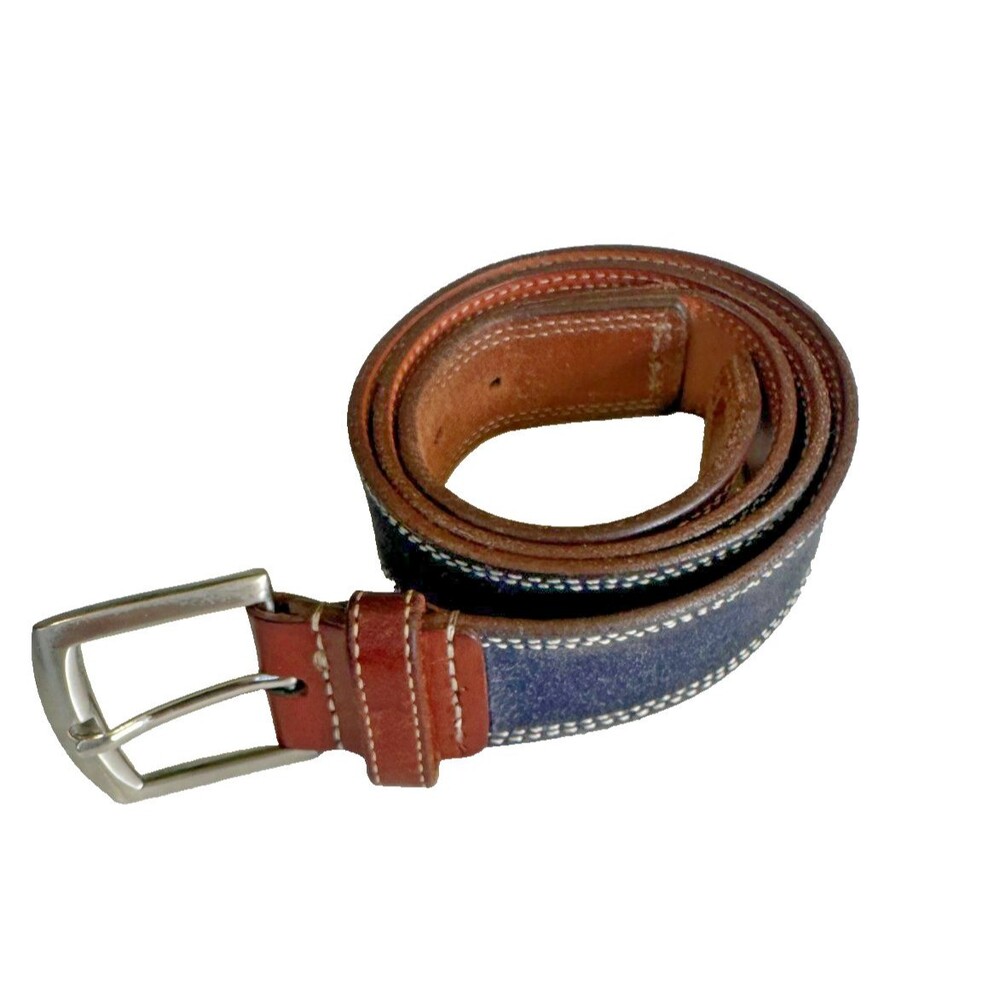 Martin Dingman Hand Crafted USA Blue Calf Suede Belt Countrywear Size 85 34